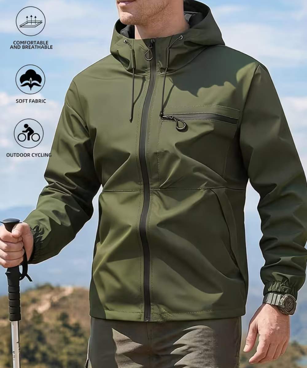 Chaqueta casual con capota impermeable